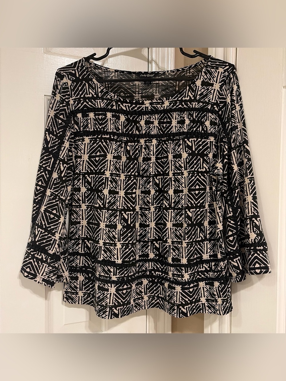 Lucky Brand Black and White Geometric Print Tunic